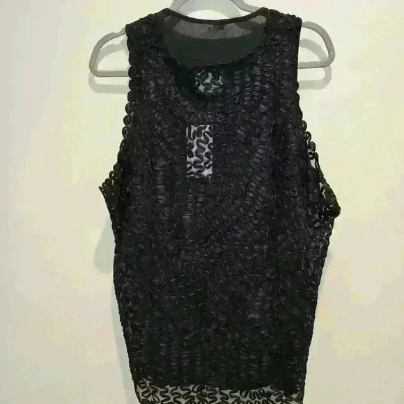 Black Lace Overlay Women's Sleeveless Top Plus Size 3X Two pieces NWT - Picture 6 of 11
